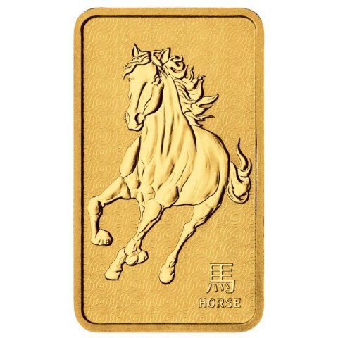 1 oz Lunar III Year of the Horse gold bar 999.9 fine