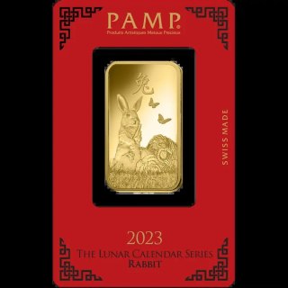 1 oz PAMP Lunar Rabbit Gold Bar