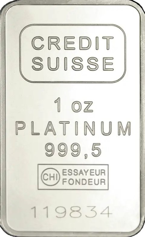 1 oz Platinum Bar | Credit Suisse