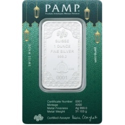 1 oz PAMP Suisse Eid Mubarak silver bar 999 fine in CertiPAMP
