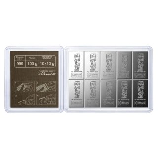 10 x 10 g CombiCoin Silver Coin-Bar | Valcambi