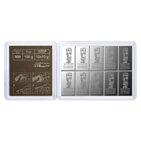 10 x 10 g CombiCoin Silver Coin-Bar | Valcambi
