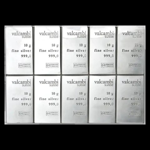 10 × 10g Silver CombiBar | Valcambi | Damaged Packaging