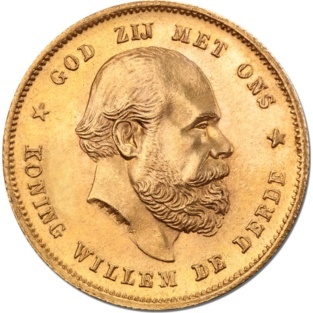 10 Guilders Netherlands William III Gold Coin | 1875 - 1889