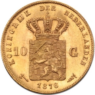 10 Guilders Netherlands William III Gold Coin | 1875 - 1889
