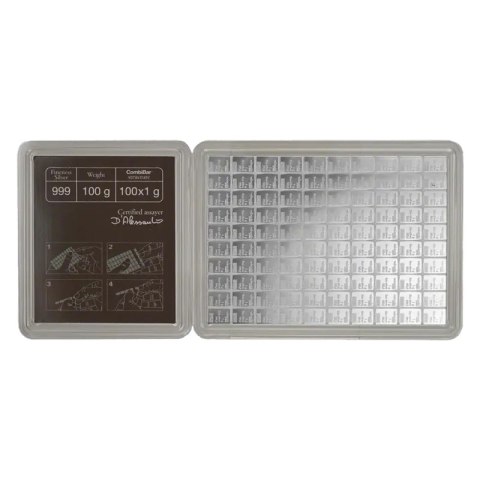 100 x 1 g CombiBar Silver Bar | Valcambi