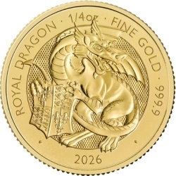 1/4 oz Tudor Beasts Royal Dragon Gold Coin 2026 The Royal Mint