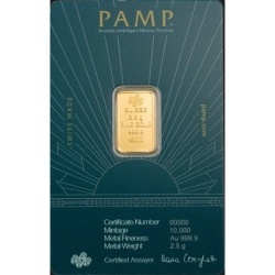 2.5 g Gold Bar | PAMP | Lady of Liberty