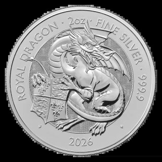 2 oz Tudor Beasts Royal Dragon Silver Coin | 2026