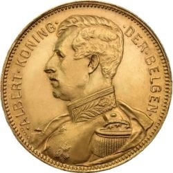 20 Francs Belgium Albert I gold coin 1909