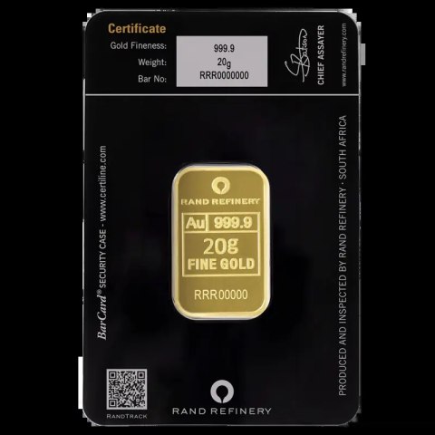 20 g Gold Bar | Loxodonta Africana | Rand Refinery