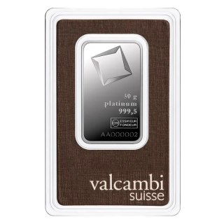 50 g Platinum Bar | Valcambi