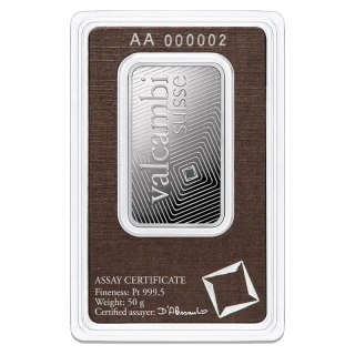 50 g Platinum Bar | Valcambi