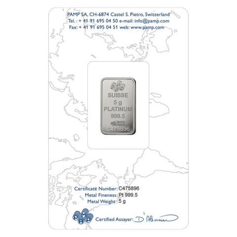 5 g Platinum Bar | PAMP Fortuna