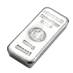 1 kg Heraeus silver bar 999 cast with serial number