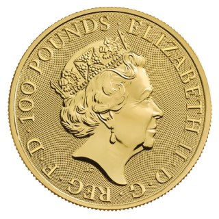 1 oz Queen’s Beasts White Greyhound of Richmond Gold Coin | 2021