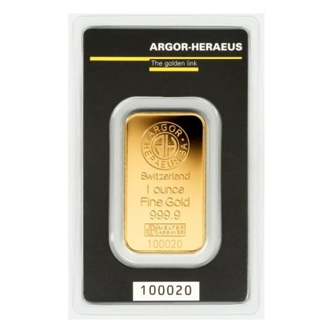 1 oz Gold Bar | Argor-Heraeus | Kinebar – reverse