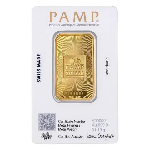 1 oz Gold Bar | PAMP Suisse – reverse