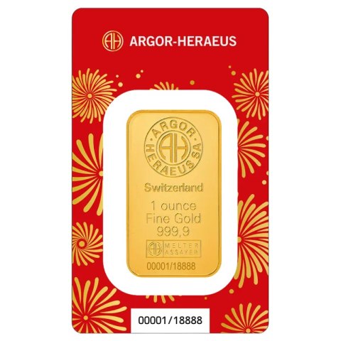 1 oz Year of the Horse Gold Bar 2026 | Argor-Heraeus