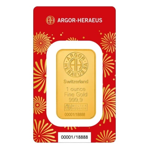 1 oz Year of the Horse Gold Bar 2026 | Argor-Heraeus