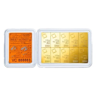 10 x 1/10 oz CombiBar® Gold Bar | Valcambi