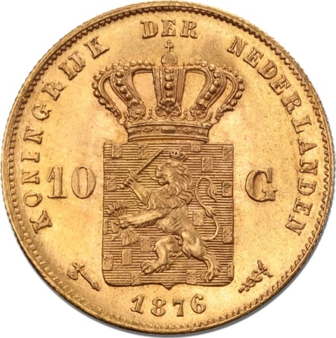 10 Guilders Netherlands William III Gold Coin | 1875 - 1889