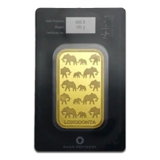 100 g African Elephant Gold Bar | Rand Refinery