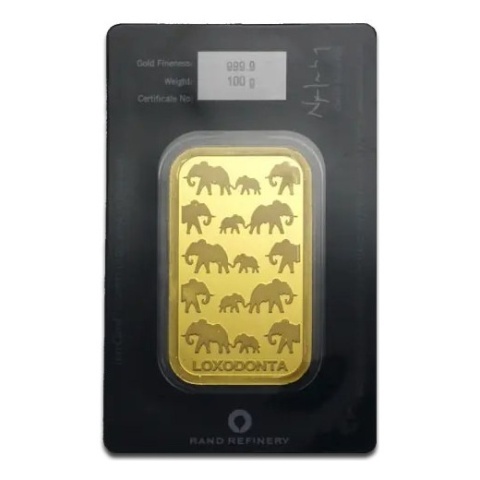 100 g African Elephant Gold Bar | Rand Refinery