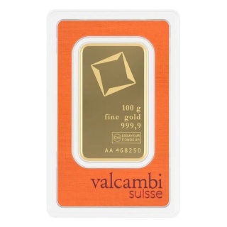 100 g Minted Gold Bar | Valcambi