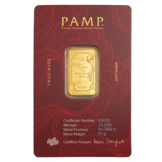 10 g Good Luck Phoenix Gold Bar | PAMP