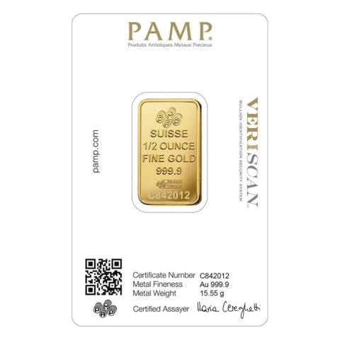 1/2 oz Gold Bar | PAMP Fortuna – reverse