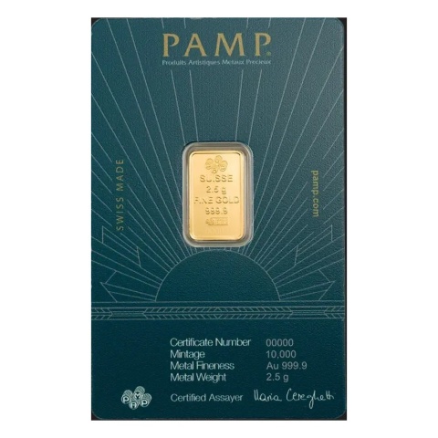 2.5 g Lady of Liberty Gold Bar | PAMP Suisse – reverse