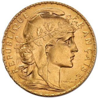 20 Francs France Marianne and Rooster Gold Coin | 1899 - 1914