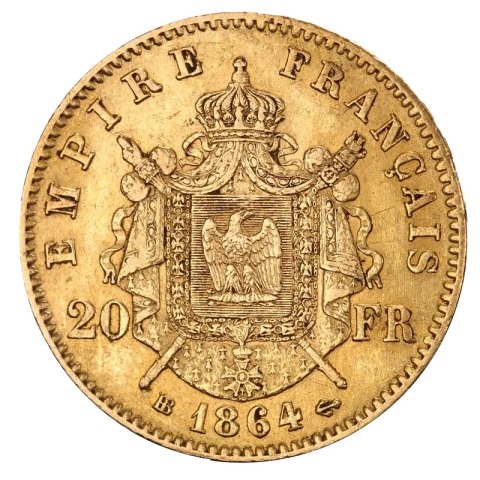20 Francs France Napoleon III with Wreath Gold Coin | 1861 - 1870