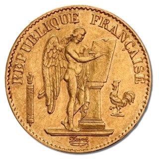 20 Francs France Third Republic Angel Gold Coin | 1871 - 1898