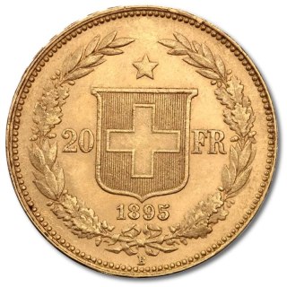 20 Swiss Francs Helvetia Gold Coin | 1883 - 1896