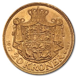 20 Kroner Denmark Christian X Gold Coin | 1913 - 1917