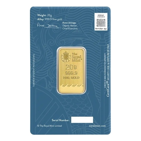 20 g Britannia Gold Bar | The Royal Mint