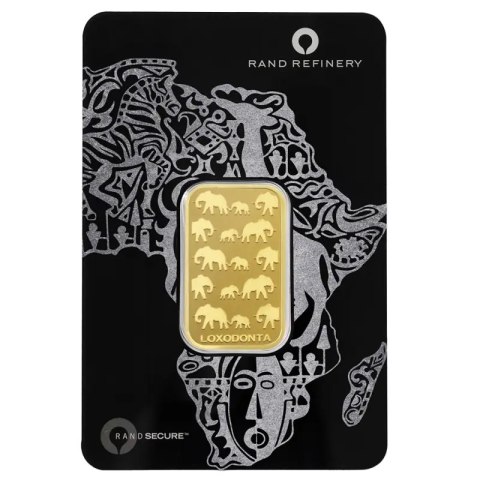 20 g Gold Bar | Loxodonta Africana | Rand Refinery | QR Code