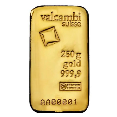 250 g Gold Bar | Valcambi | Cast