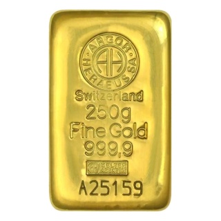 250 g Cast Gold Bar | Argor-Heraeus