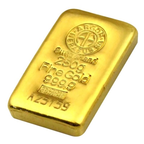 250 g Cast Gold Bar | Argor-Heraeus – reverse