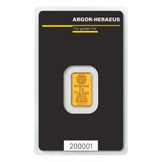 2 g Gold Bar | Argor-Heraeus | Kinebar