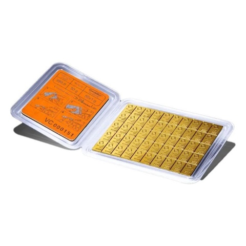 50 x 1 g CombiBar Gold Bar | Valcambi – obverse