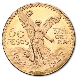 50 Peso Mexico Gold Coin | 1821 - 1947