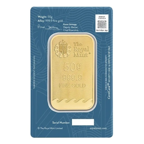 50 g Britannia Gold Bar | The Royal Mint