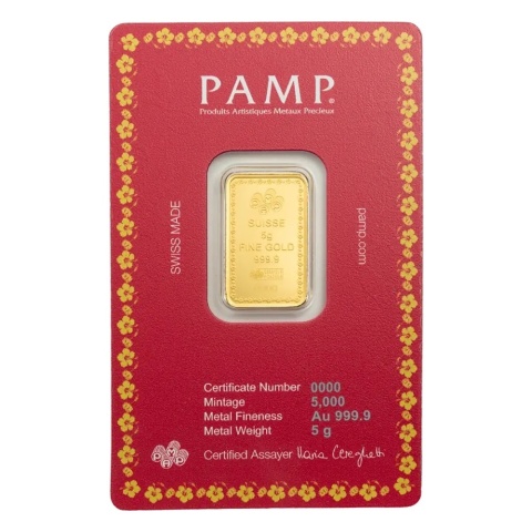 5 g Gold Bar | PAMP | Diwali Lakshmi & Sacred Cow