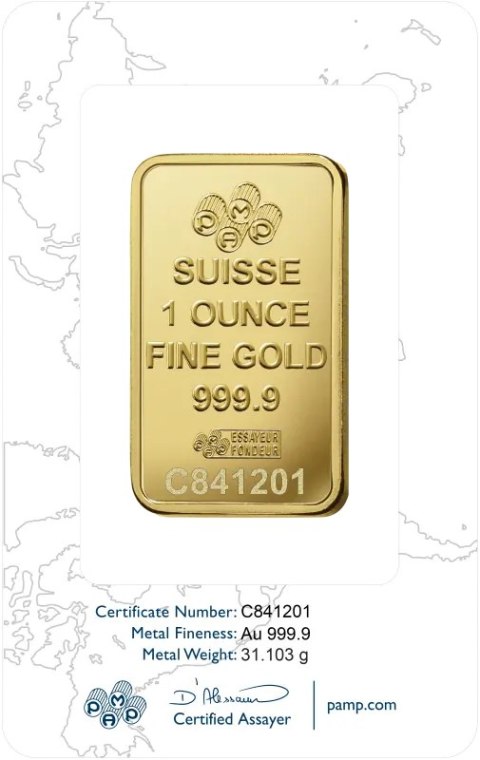 1 oz Rosa Gold Bar | PAMP Suisse