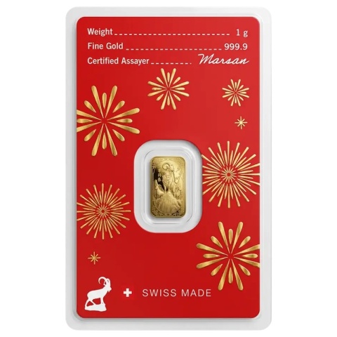 1 g Year of the Goat Gold Bar 2027 | Argor-Heraeus