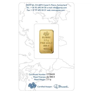 2.5 g Rosa Gold Bar | PAMP Suisse